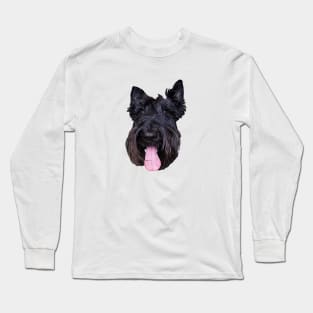 Scottish Terrier Cute Puppy Dog Head Long Sleeve T-Shirt